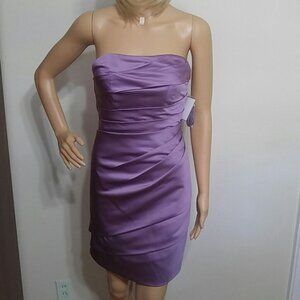 New David's Bridal purple strapless dress size 2